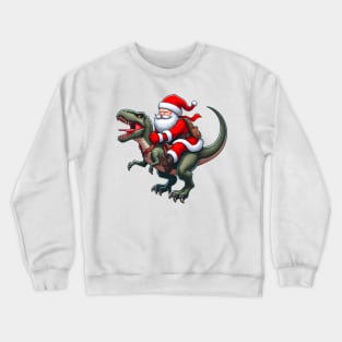 Santa Claus rides a Trex Crewneck Sweatshirt